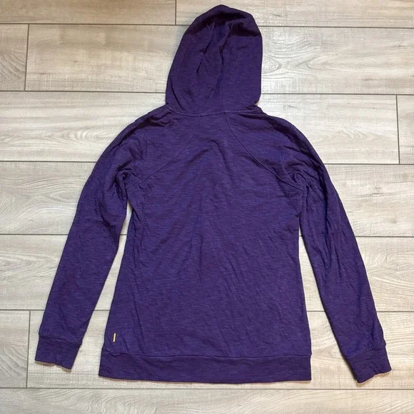 Lucy Hooded Half Zip Sweatshirt Y2K M Purple Reign Gym Yoga Kangaroo Pockets - Picture 5 of 10